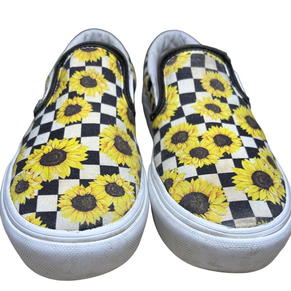 VANS Custom Checkered Sunflower Skateboard Slip one Sneakers size 9 - Picture 10 of 15